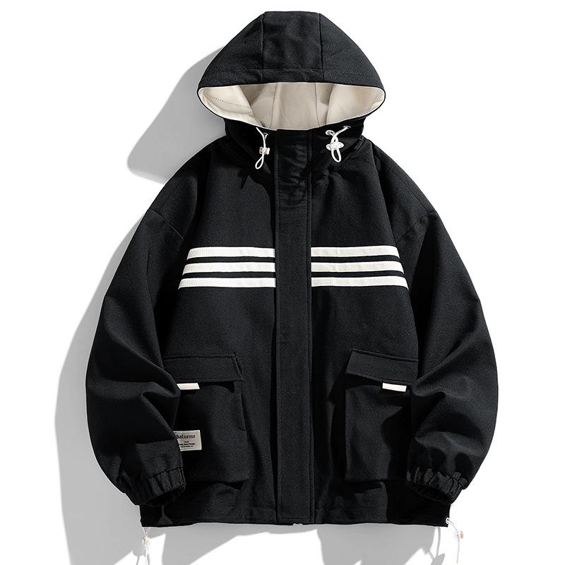 Spring and Autumn Men's Jacket Jacket Design Sense Niche Sports Fashion Trend Korean Edition Hooded Plus Size Clothes Trend