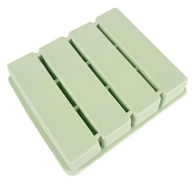 Lebensmittelaufbewahrung Eiswürfelform mit Deckel, riesige Silikon-Gefrierform, 4 Fächer, extra große Suppen-Eiswürfelform