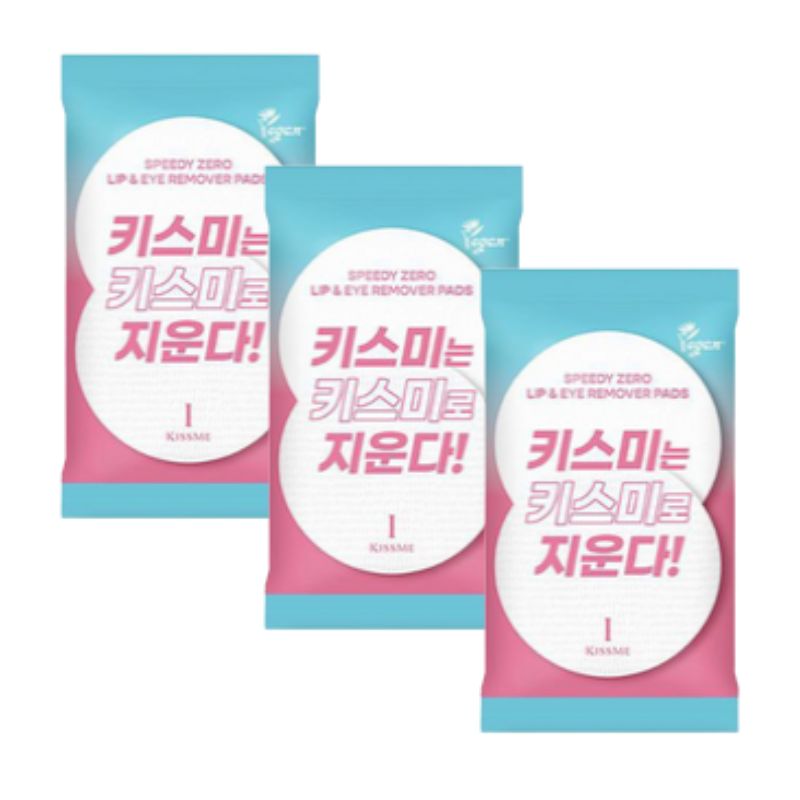 KISSME Eye Speedy Zero Lip & Eye Remover Pad (30 Pads × 3 Packs)