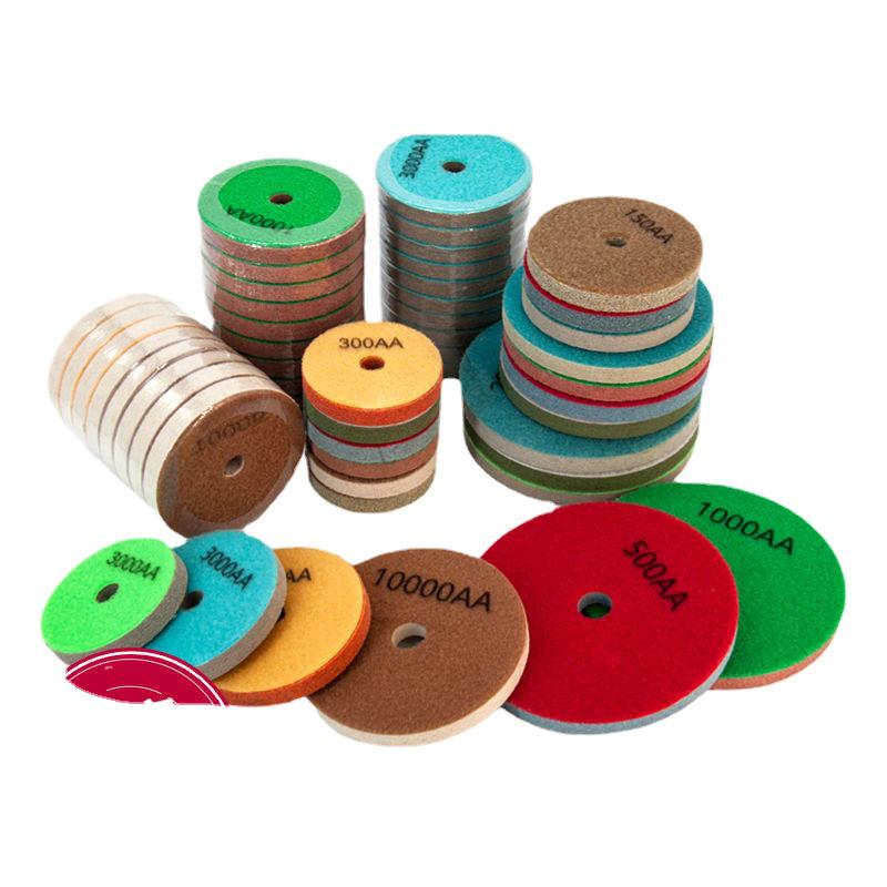4-Inch Marble & Stone Polishing Pad - Sponge Fiber Grinder Pad for Floor Waterproof Grinding