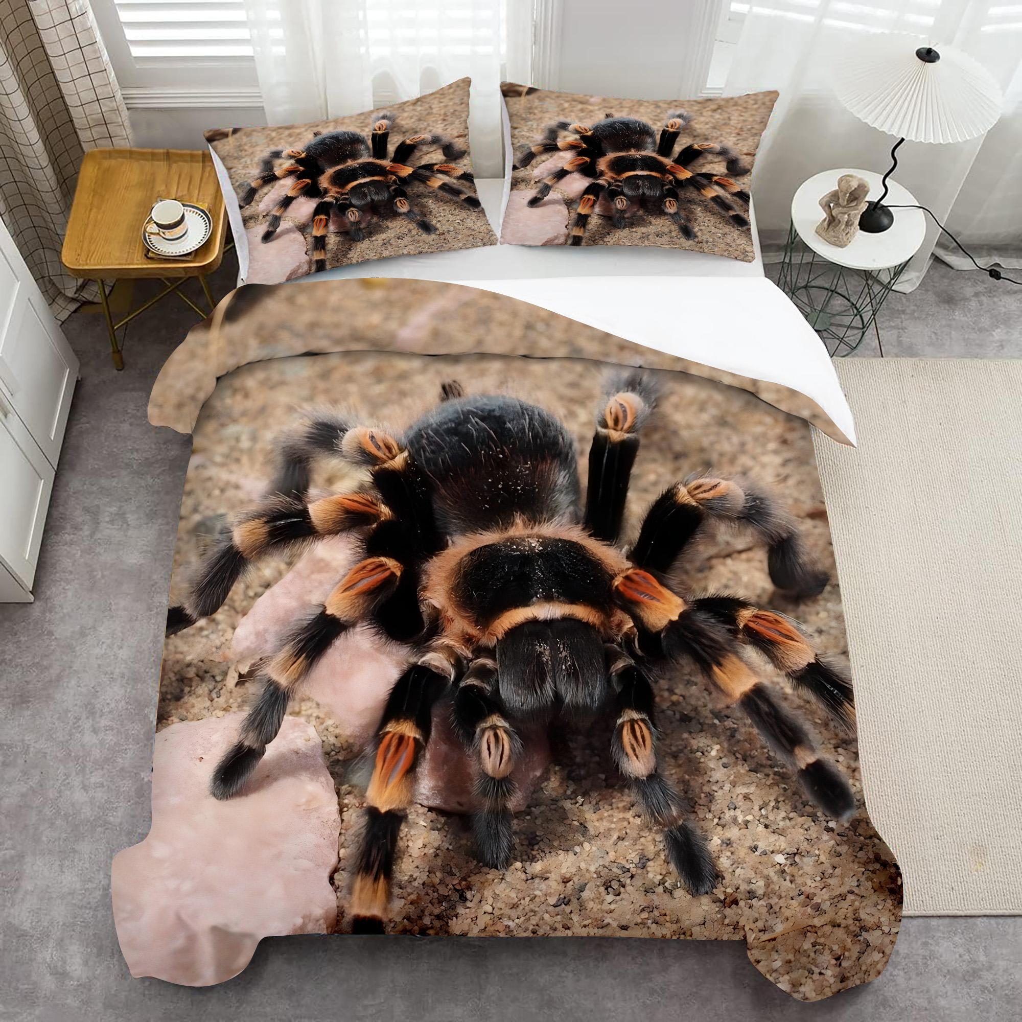 

Spider Design 3d Printed Duvet cover set Wildlife Theme Polyester Bedding set Soft Comfortable Luxury Quilt Cover Pillowcase 173x218cm 2pcs