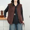 Plus Size Women's Retro Suede Velvet Sleeveless Spring Vest - Loose & Slimming Style