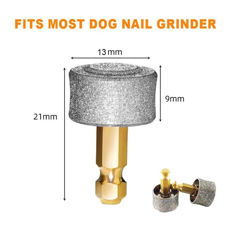 Ersatzkopf für Haustiernagelschleifer - Diamantschleifbits(4 Packung), Für Hunde& Für alle Modelle, Inklusive Rädersatz