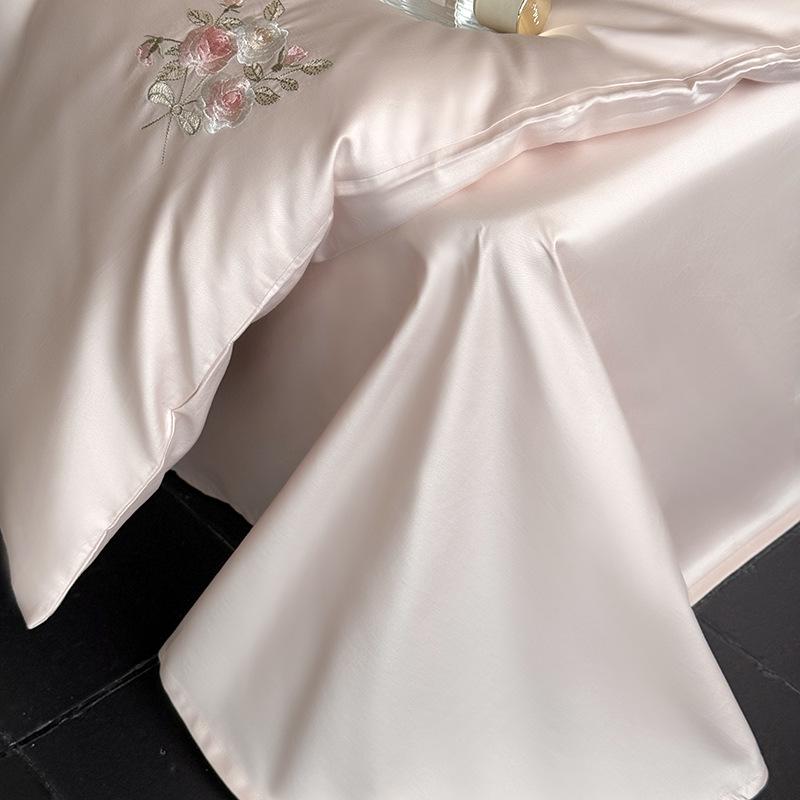 Elegant Luxury: Embroidered Long-Staple Cotton 4-Piece Bedding Set