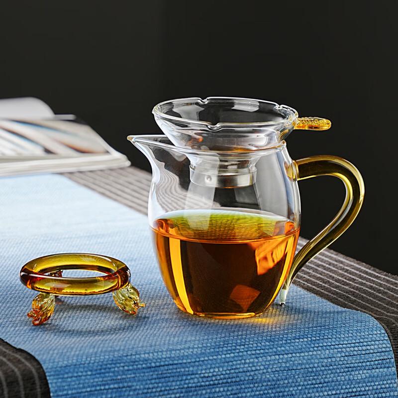 High Borosilicate Glass Fair Cup & Tea Strainer Set