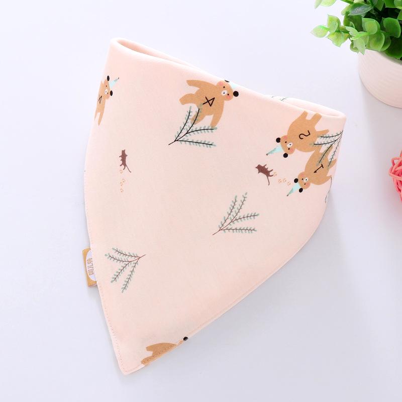 Baby Bibs Triangle Double Cotton Bibs Cartoon Print Saliva Towel Baby Boys Girls Feeding Apron Cotton Bandana Bibs Burp Cloths