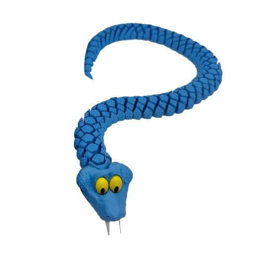 

3D-друкована іграшка-змія, шарнірна тварина, іграшка-антистрес, гнучка сіра змія, іграшка для зняття стресу, колекційний настільний улюбленець, подарунок для шанувальників кіно 60 cm небо синє кольору