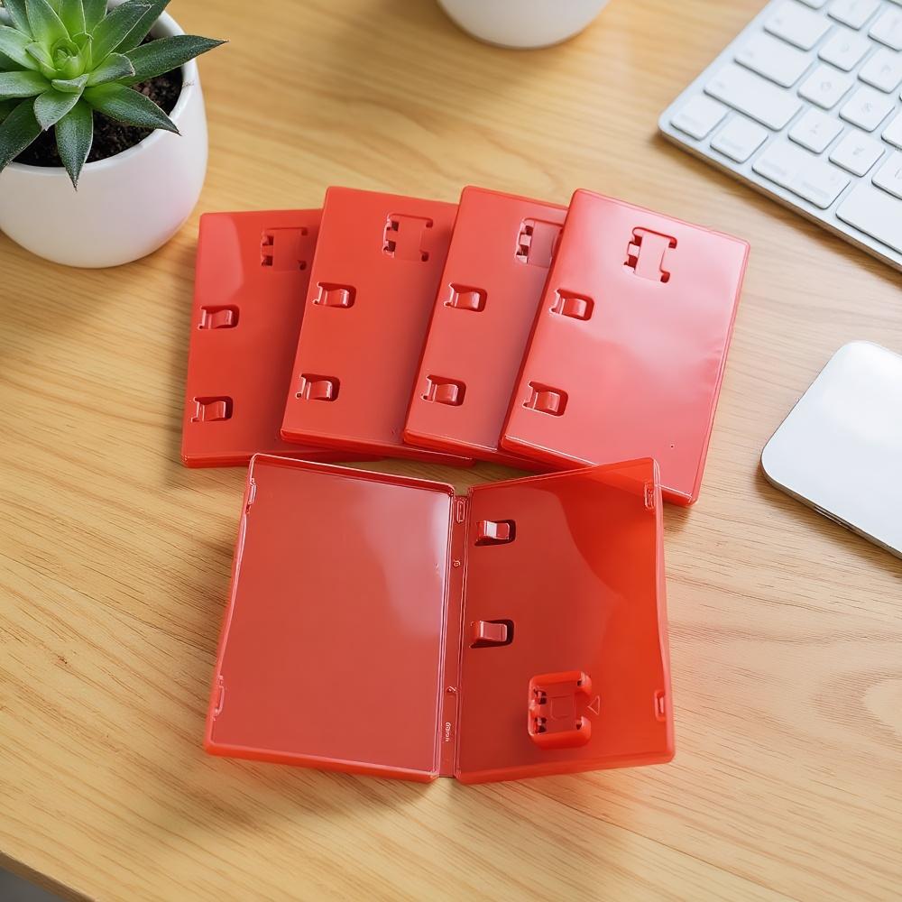 Transparent Game Card Box Red with Book Holder Storage Case Box Plastic Cartridge Holder Shell for Switch 2 For Inserted Cover
