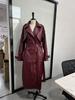 European & American Autumn Long Leather Trench Coat with Belt - Casual Fashion Outerwear