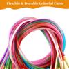 40/60/80/100cm Bamboo Knitting Needles Set Circular Wooden Knitting Needles with Colorful Plastic Cable for DIY Craft