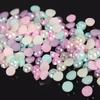 3000 piezas nuevas de cuentas redondas de media perla de colores mixtos con parte trasera plana de 4 mm para manualidades de scrapbooking