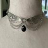 Gothic Silver Wing Pendant Necklace