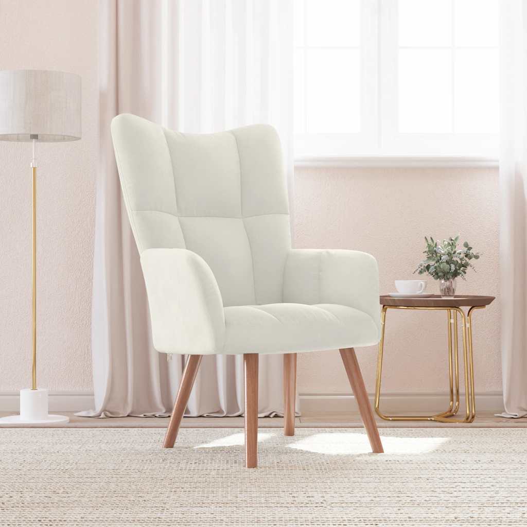 Vidaxl Sessel, Cremefarben, Mit Samt bezogen