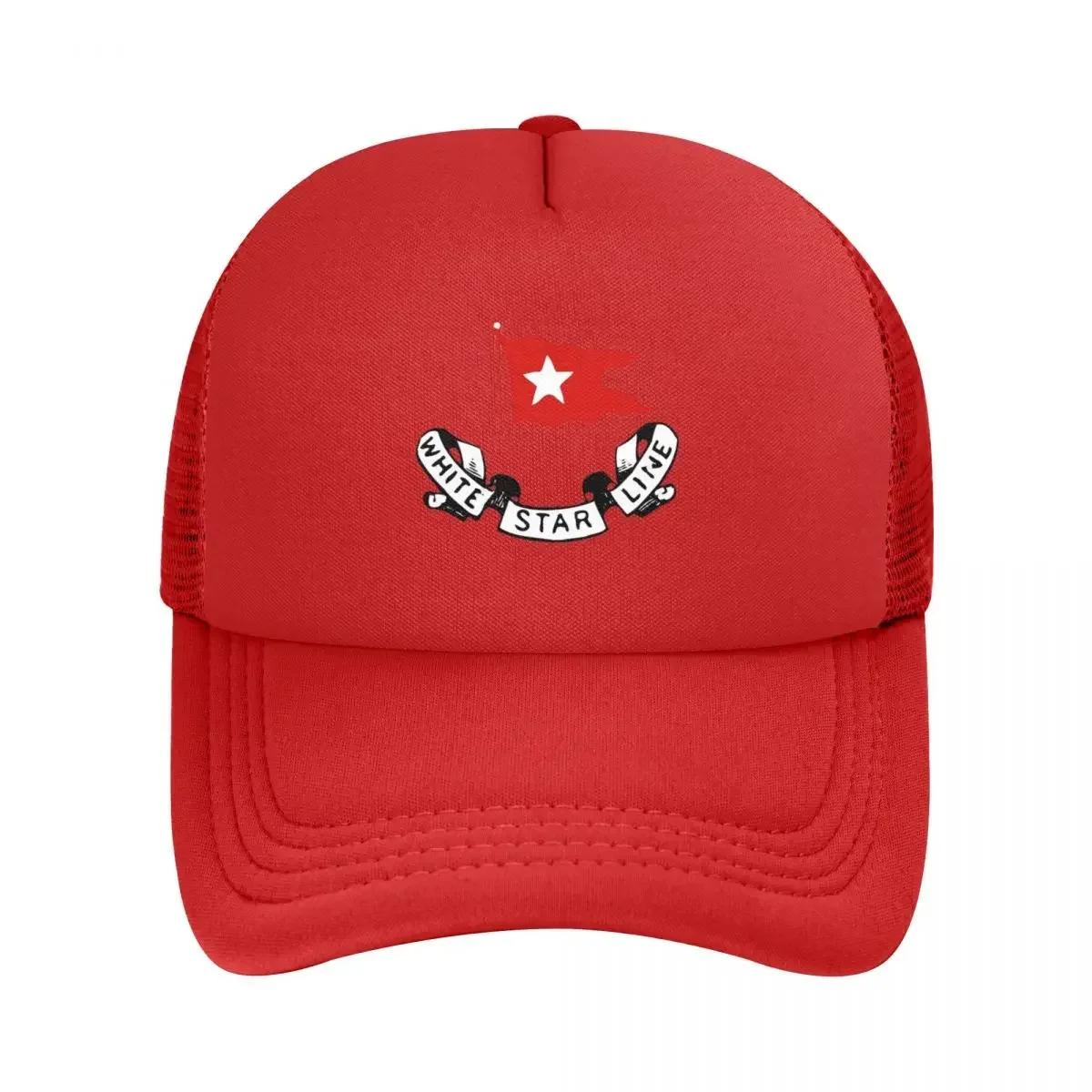 Titanic White Star Line Red Flag With Star Logo Mesh Baseball Caps Snapback Fashion Baseball Hats Casquette Outdoor Unisex One Size