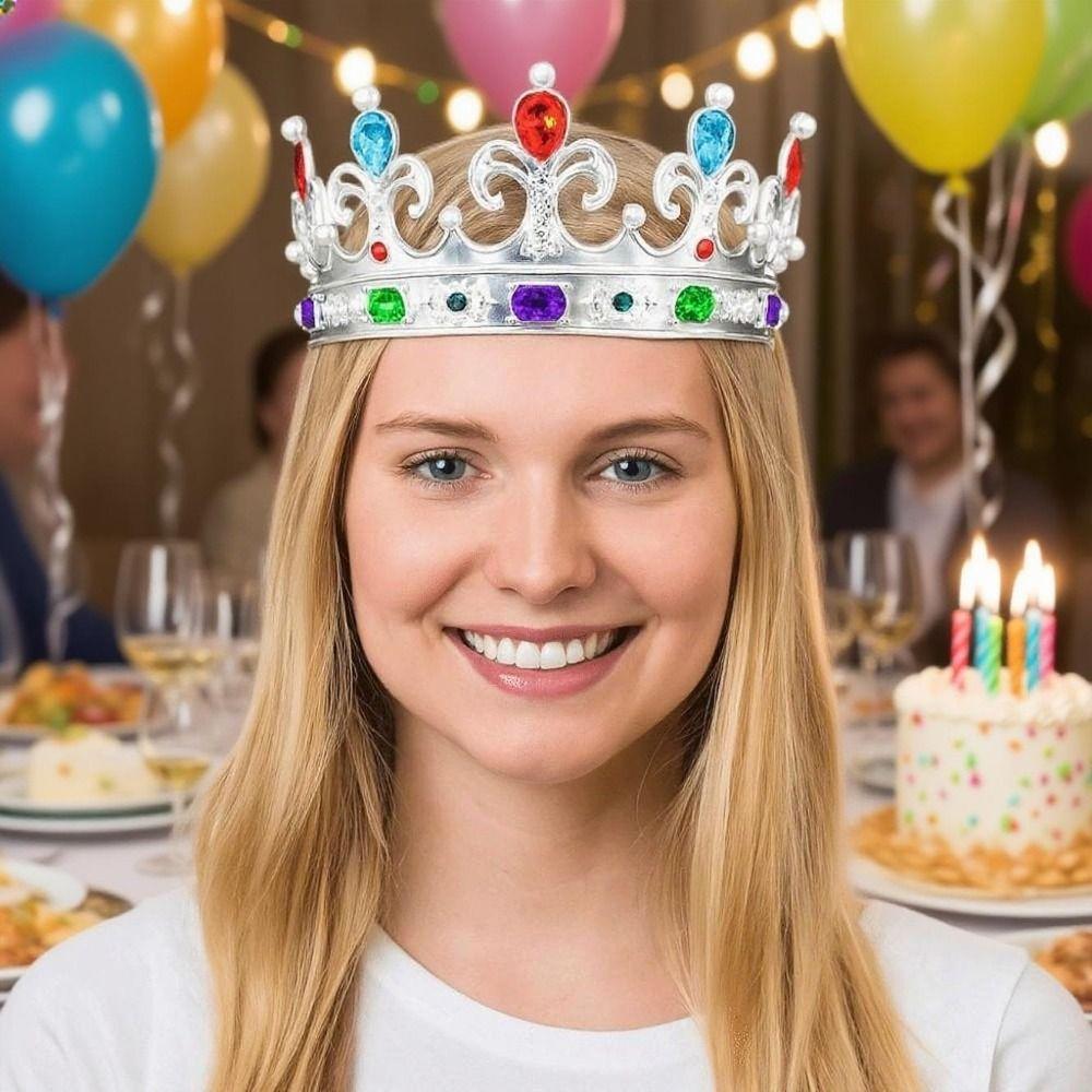 Glänzende Zink Zinklegierung Prinzessinnenkrone Elegantes Braut-Kopfschmuck Trendige Mädchen Party Stirnbänder Frauen Mann