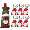 Kreativní vánoční sada na víno Zlaté sametové šaty Obaly na láhev vína Rukáv Santa Sněhulák Vánoce Nový rok Dekorace na jídelní stůl
