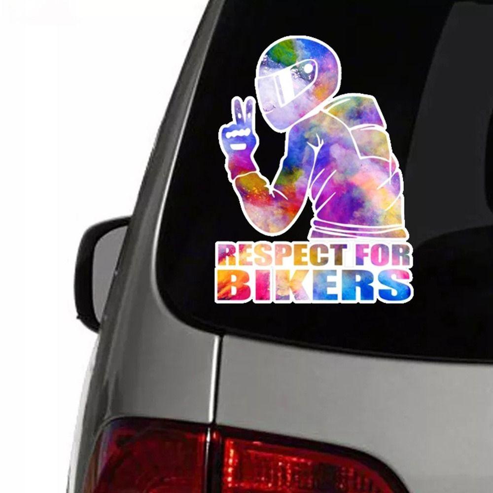 Pattern Car Electricbike Scooter Motorcycle Decorative Sticker RESPECT FOR BIKERS Cycling Decals