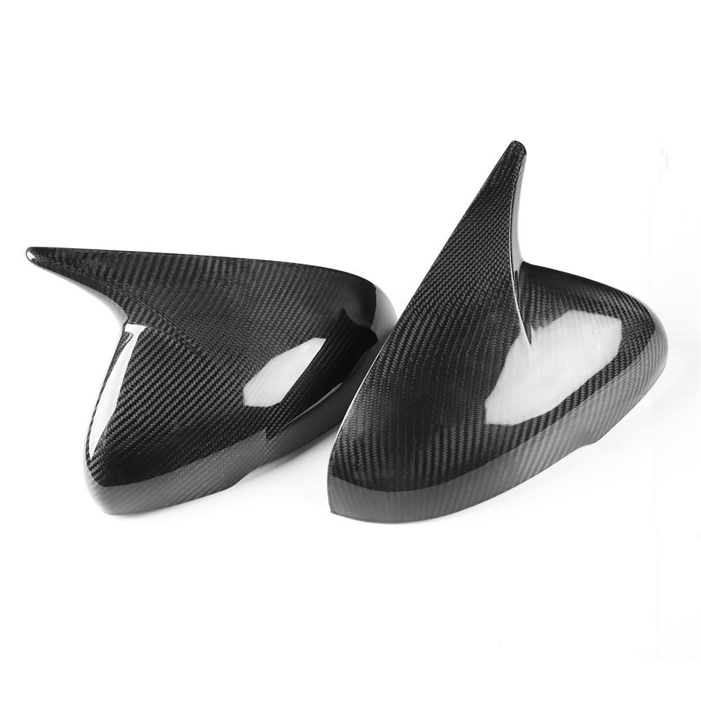 2x Real Carbon Fiber Rear Side View Mirrors Cover Trim For KIA Stinger 2018-2022