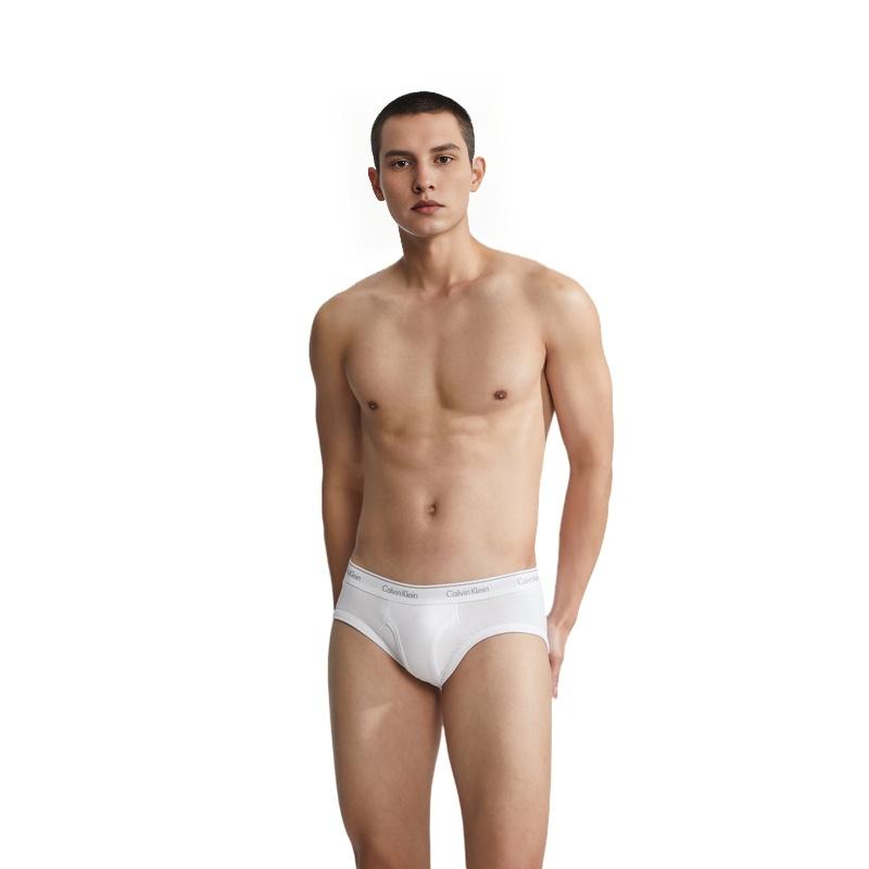 Calvin Klein Lettered Waistband Cotton Breathable Low-Rise Briefs 4-Pack Men Underwear NP2173OUEN