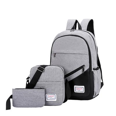 Three-Piece Double Backpack Wear-Resistant Computer Backpack Leisure Travel Bag Men And Women High School Student Schoolbag