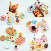 1Set Dollhouse Mini Breakfast Play Dim Sum Bread Jam Plate Model Miniature Kitchen Cooking Baking Model Diy Doll Accessories