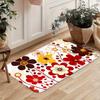 Floral Garden Doormat Colorful Wildflower Butterfly Print Soft Non-Slip Rug Indoor Outdoor Home Decor Entryway Floor Mat