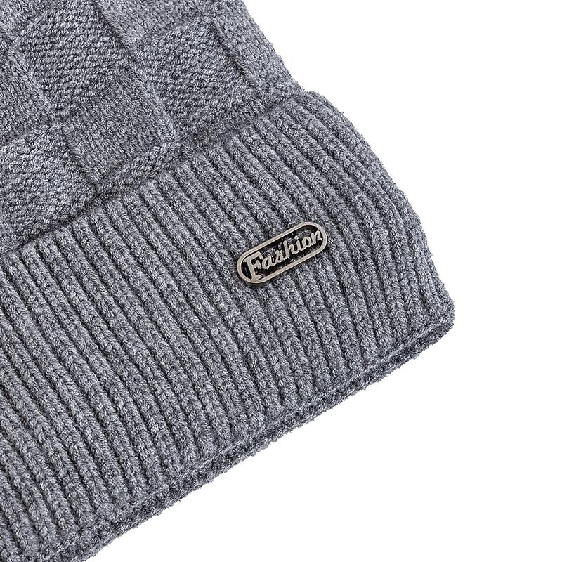 Nová unisex zimní čepice s plyšovou podšívkou z umělé kožešiny, teplá, malý čtvercový styl, měkká pletená čepice pro muže a ženy, zateplená, pletená čepice pro lyžování a sport