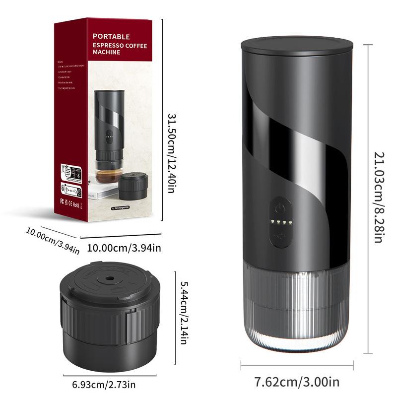 Portable Mini Coffee Machine USB Rechargeable Wireless Espresso Maker for Capsules Compact Travel Design