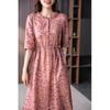 Dress High-end Women's Summer Temperament Tencel Cotton Linen Floral Mid Length Casual Dresses