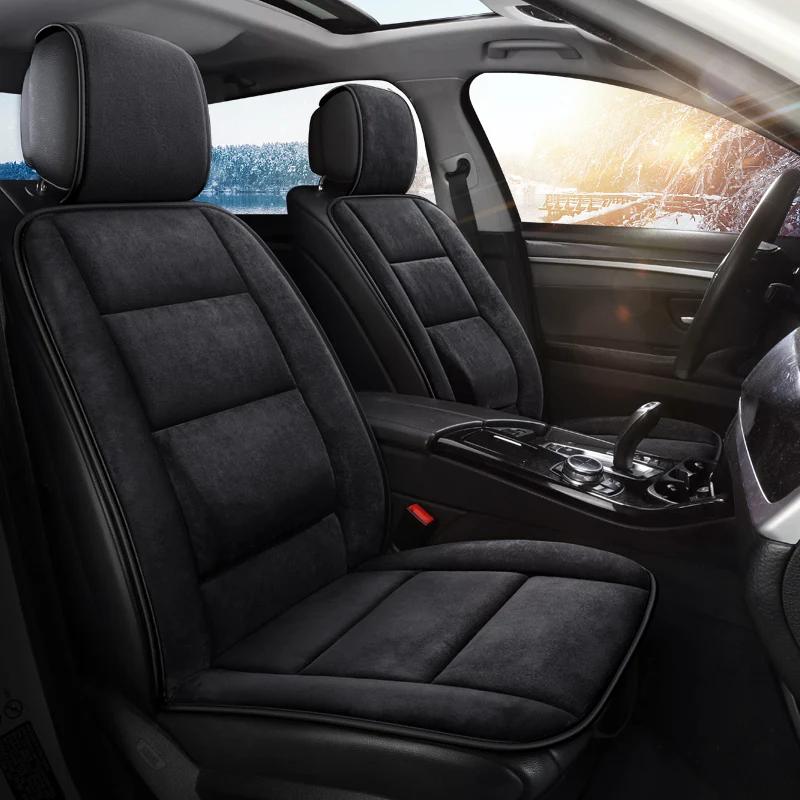 Car Seat Cushion Autumn and Winter Plush Seat Cushion Solid Waist Wear-resistant Winter Warm Comfort for Men and Women General