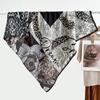 Autumn and Winter Velvet Purple Japanese Samurai 91 Large Square Scarf Women's Fashion Vacation Beach Silk Headscarf Shawl Thermal Scarf