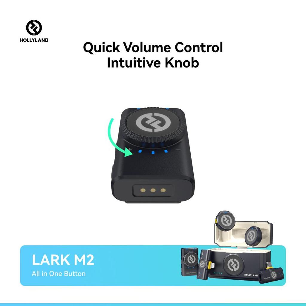 Hollyland Lark M2 Drahtloses Mikrofon für iPhone/Kamera/Android/PC, 48kHz/24-bit High Fidelity Audio, 300m Reichweite, YouTube, Vlog, Streaming