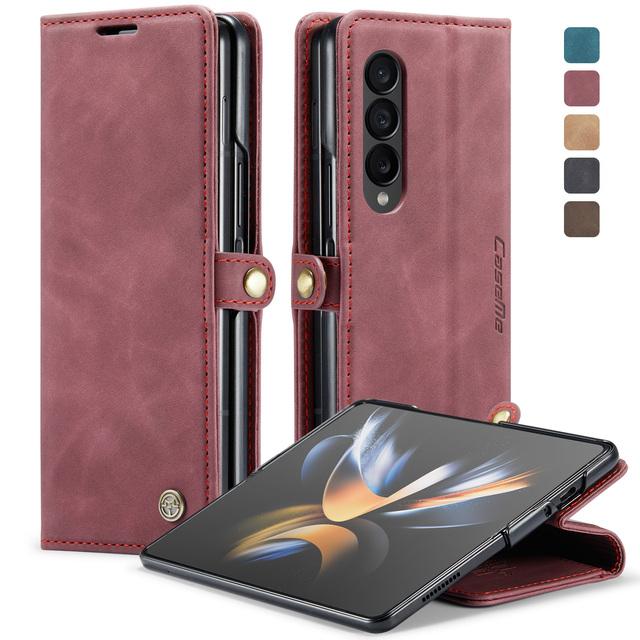 For Samsung Z Fold4 Leather Cell Phone Wallet Case For Samsung Galaxy Z Fold4 Fold 4 5g Zfold4 Full Body Cover Card Slot
