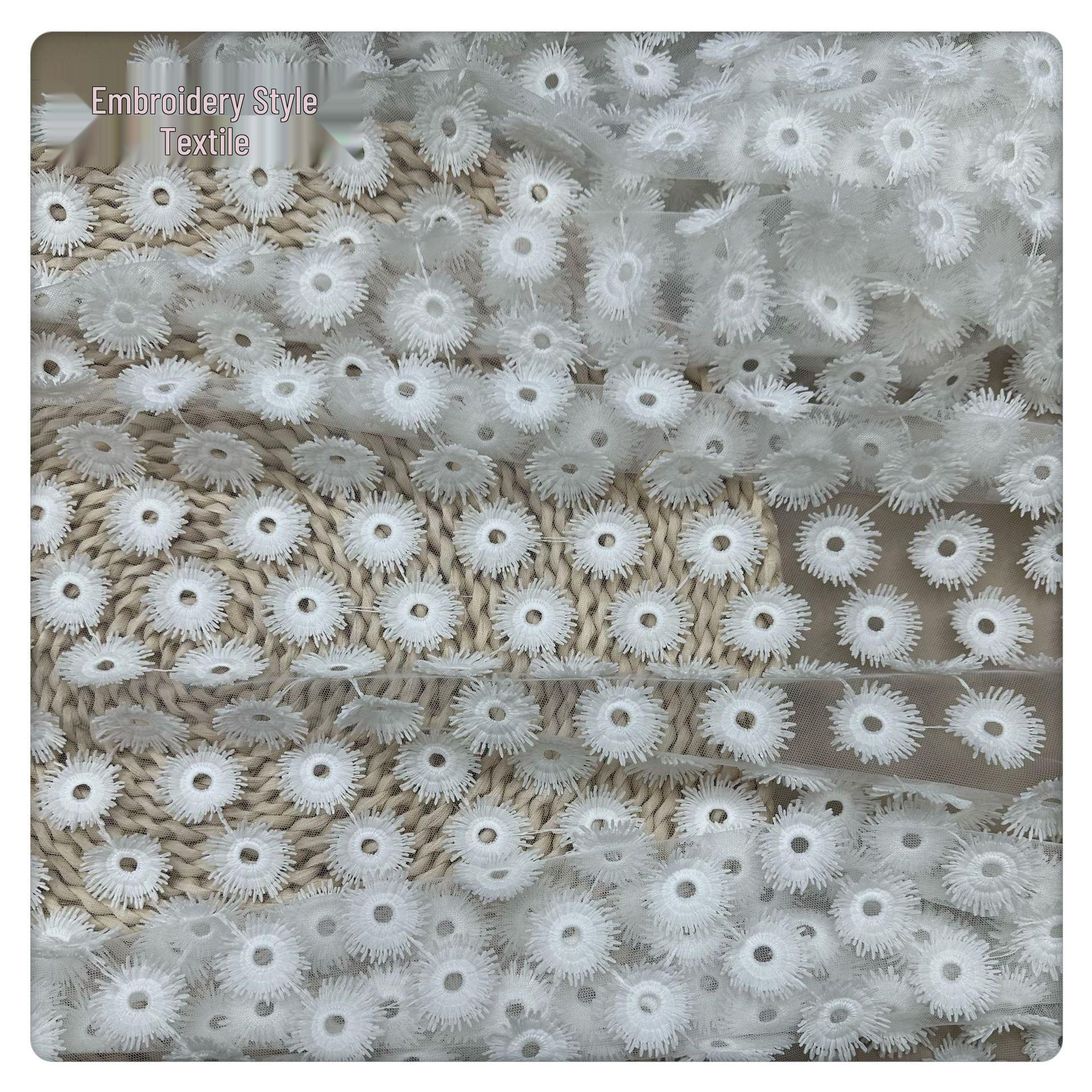 Трехмерная водорастворимая кружевная ткань для ципао Milk Silk