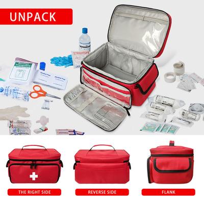 Portable Medical Organizer - Compact First Aid Kit Bag for Home, Car & Travel | Waterproof Medicine Storage with Zipper Pockets