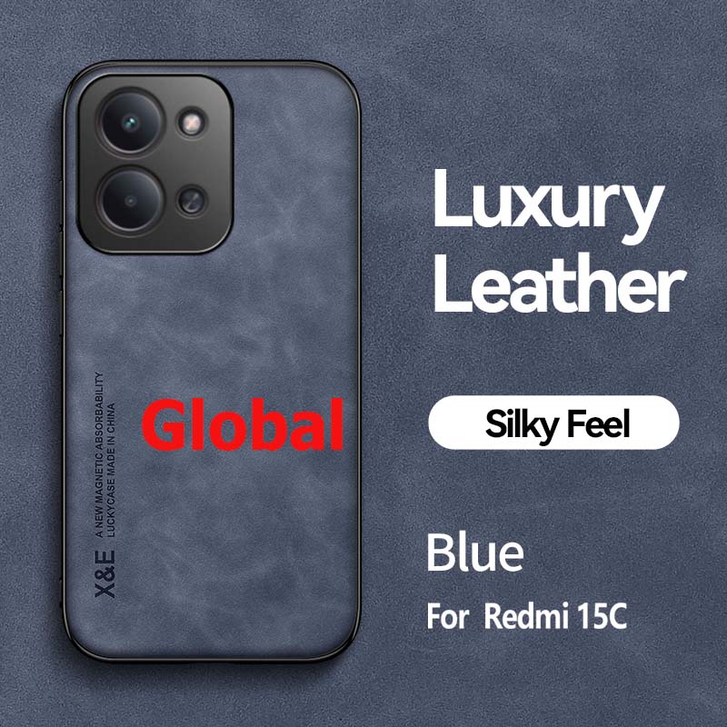 

Розкішний протиударний чохол для Redmi 15C 4G 5G Global 171 мм захисна кришка магнітний автомобільний тримач чохол для телефону Fundas для Redmi 15 C Redmi 15C синій