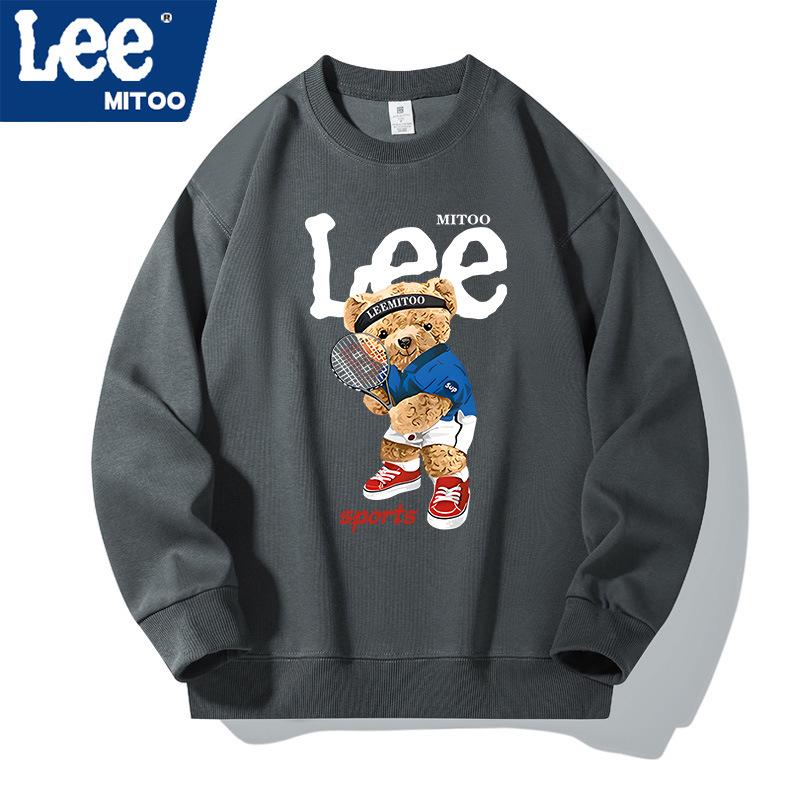 Lee & Mitoo Unisex Casual Fleece-gefüttertes Sweatshirt, 2025 Herbst/Winter Amerikanische Trendmarke