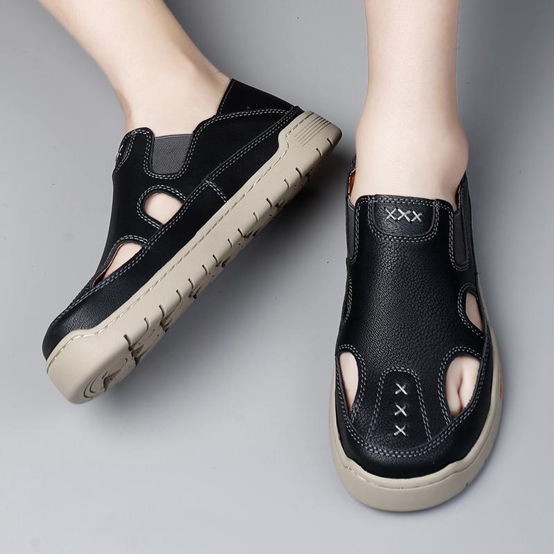 Heren Sandalen Zomer Comfortabel Man Casual Schoenen Mode Slippers Handgemaakt Ademend Lopen Rijden Voetbovenkleding