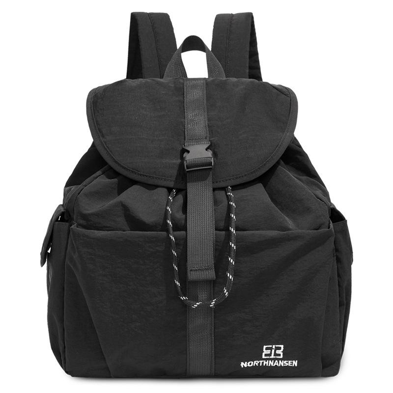 Schoolbagins Korean Style Niche Design Drawstring Backpack Unisex Solid Color Backpack Versatile Lightweight Student Backpack