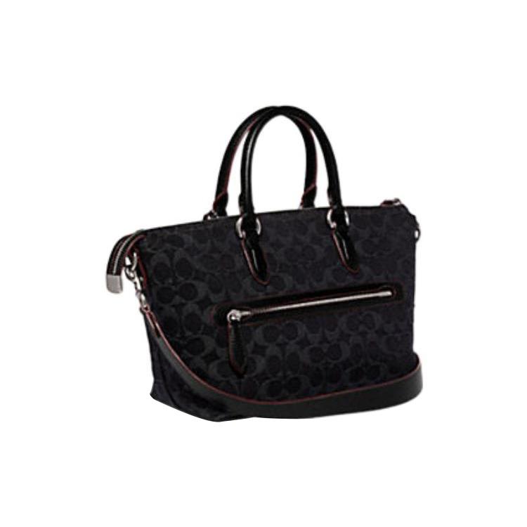 New COACH Cara Denim With Calfskin Shoulder Bag, Crossbody Bag, Handbag Large Size Women's Black CE743-LHDRJ