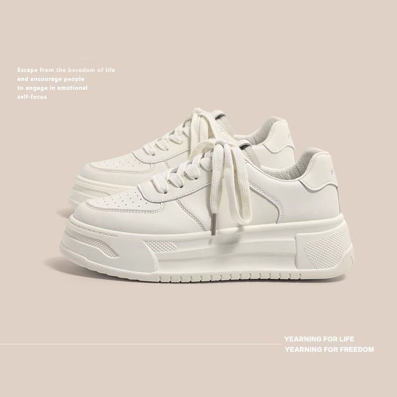 Original Little White Shoes Women's Autumn New Student Versatile Round Head Platform Big Head Shoes Niche Board Shoes