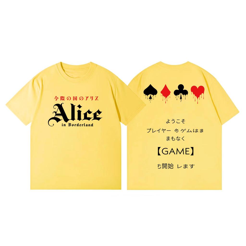 TV Play Alice in Borderland Double Sided Print T Shirts Harajuku Fashion Short Sleeve Tshirts Men Women Casual Cotton Tshirt