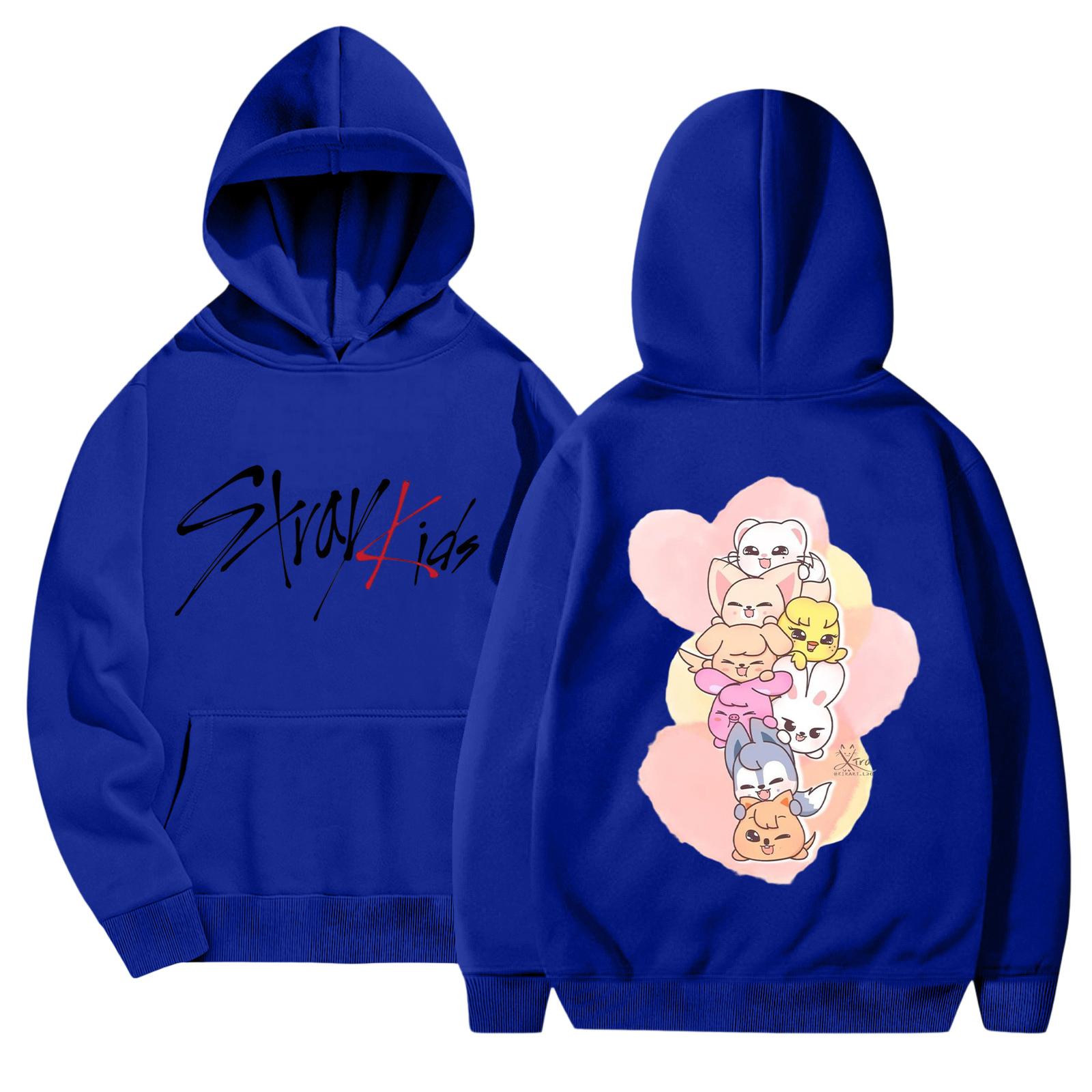 Unisex Fashionable Casual Long Sleeved Loose Printed Hooded Sweatshirt XL