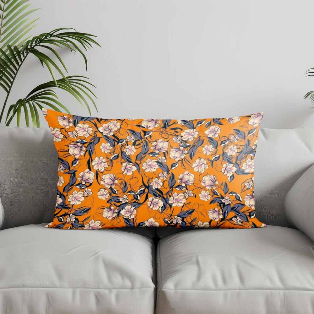 Home Decor Colorful Floral Pattern Pillowcases Suitable For Sofa Bedroom Car Pillow Cover Cushion Rectangular Back Cushion
