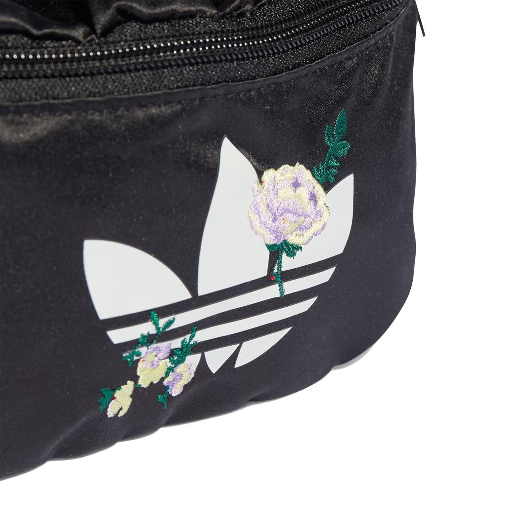 New Adidas Originals Recycled Material Satin Panel Crossbody One Shoulder Fanny Pack Regular Women's Black II3405