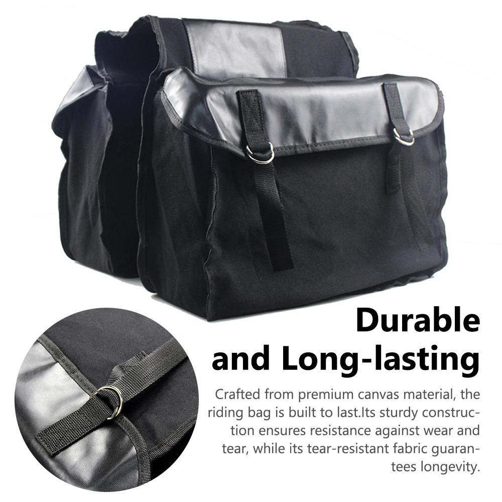 Bike Panniers Bag Large-Capacity Canvas Bicycle Bag Rear Rack Bag for Cycling Traveling Commuting