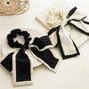 Fashionable Large Bow Ribbon Hair Rope Women French Scrunchies for Daily Ponytail