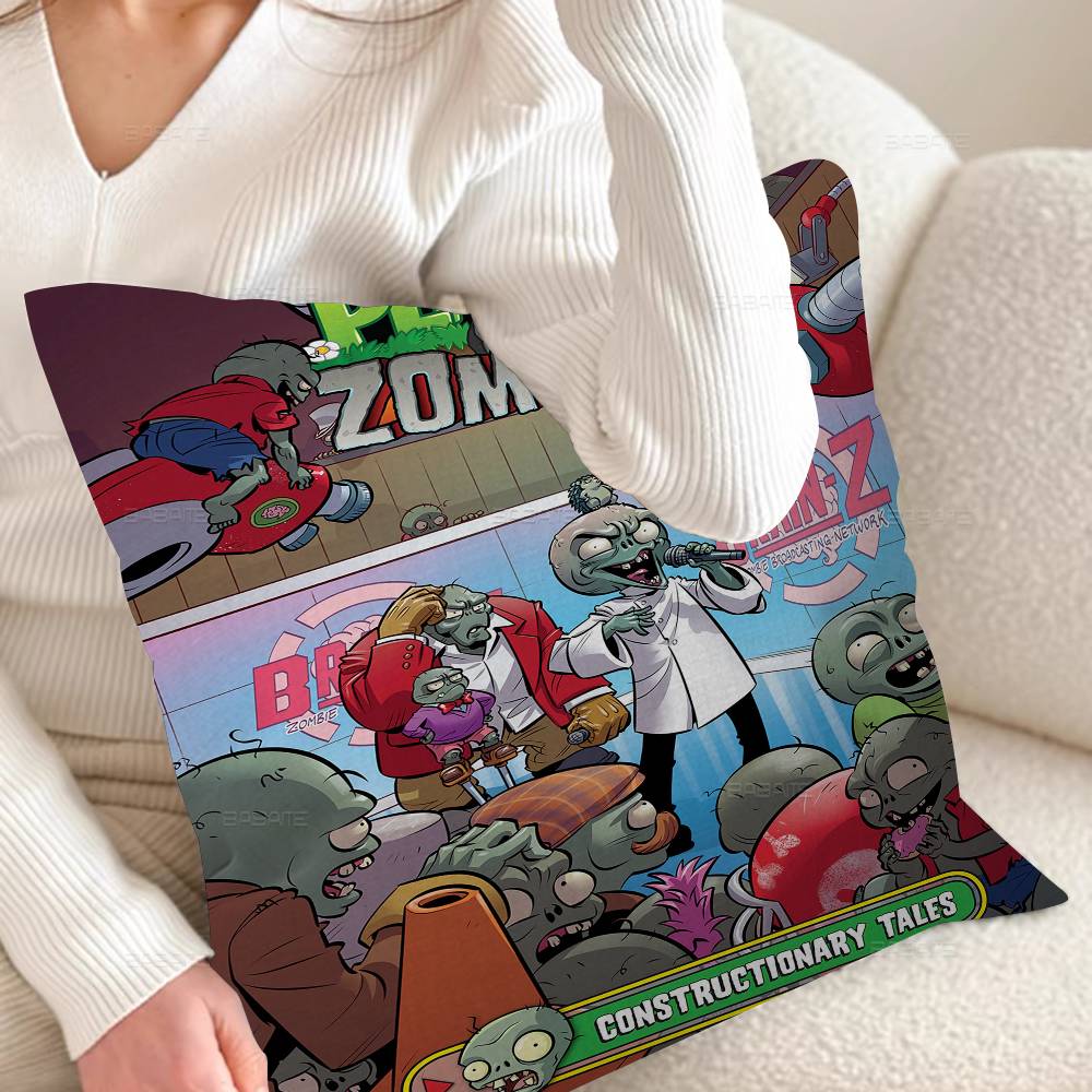 Game P-Plants Vs Z-Zombies Decorative Room Aesthetics Pillow Case Home Decor Bedroom Sofa Bed Couch Pillow Cover 45x45