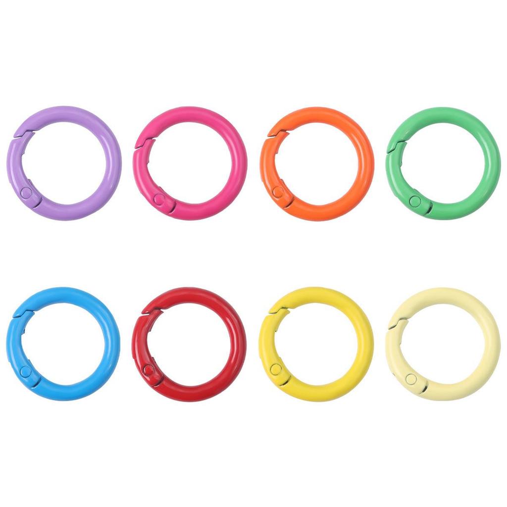25mm Japanese & Korean Colored Alloy Keychain: Round Spray Paint Metal Ring for DIY Jewelry & Phone Accessories