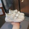 Summer Children Sports Sandals Fashion Girls Causal Princess Sandals 2024 New Cut-outs Chunky Kids School Solid Color Sandals